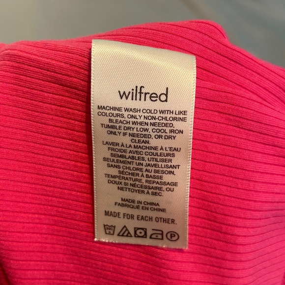 aritzia wilfrid pink top ribbed string neck - Picture 4 of 4